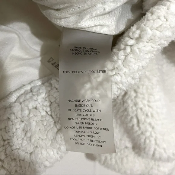 SAGE COLLECTIVE Charcoal and White Teddy Pullover Zip size small - Picture 5 of 6